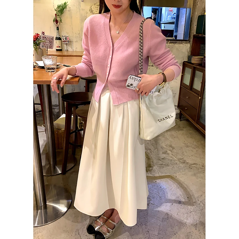 2025秋冬新款毛呢半身裙女高腰显瘦梨形身材气质中长款