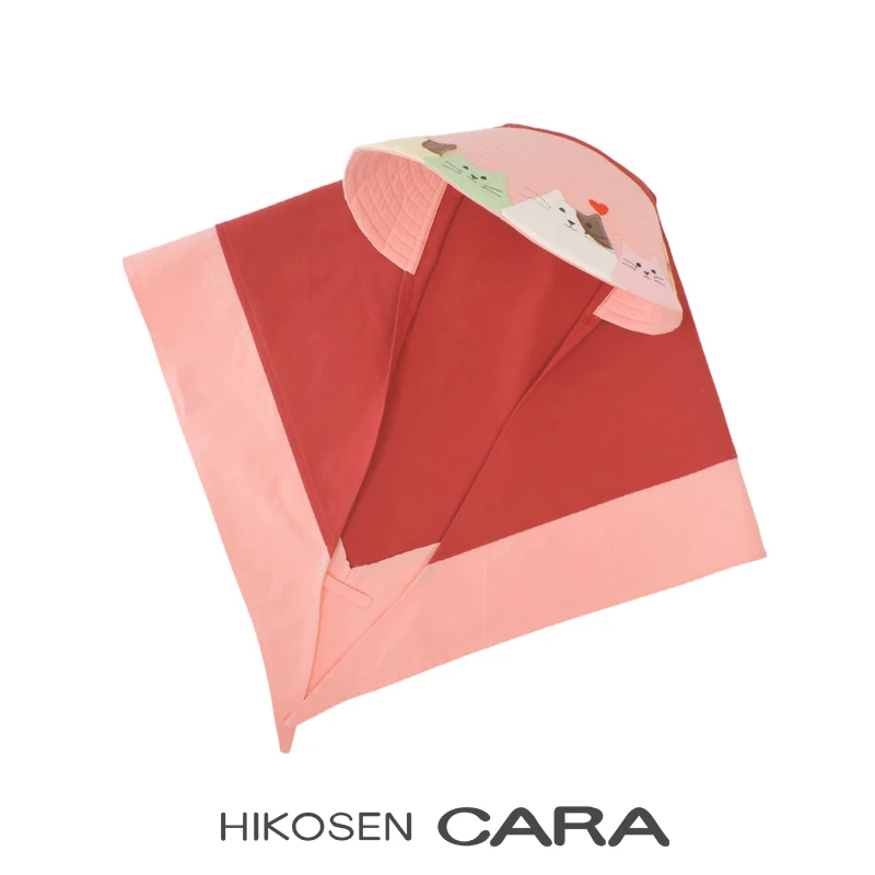 HIKOSEN CARA卡拉猫猫咪三角帽女撞色百搭防晒多用布帽子披肩
