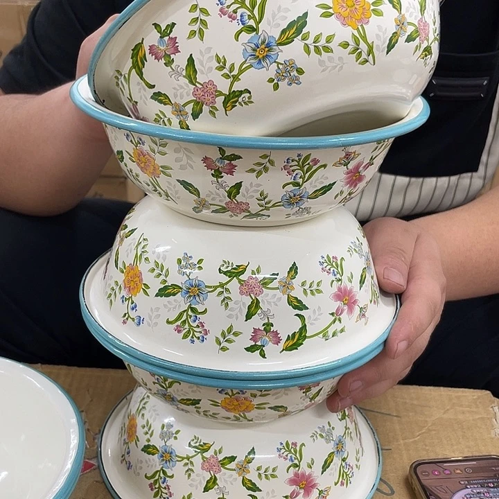 20公分珐琅搪瓷特厚汤盆1个芳香