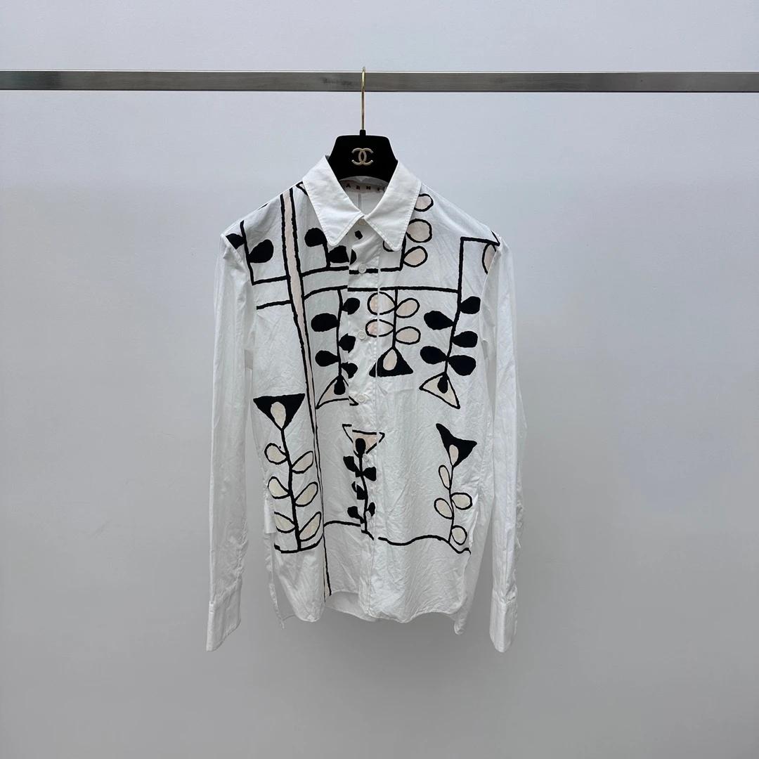 99新 MARNI 印花衬衫 38码 01743