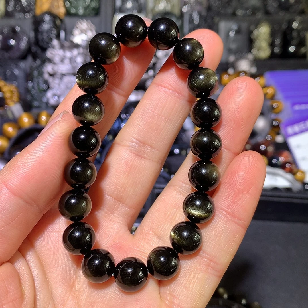 ****o黑曜岩未镶嵌手链手串