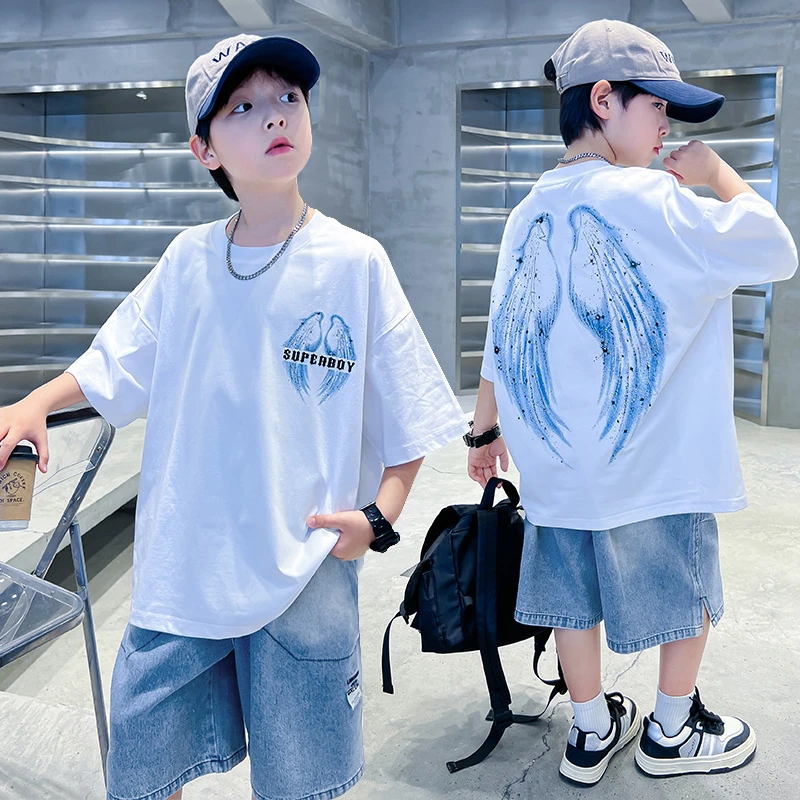 儿童装男童夏装短袖套装2025新款夏季中大童运动夏款酷帅气时髦潮