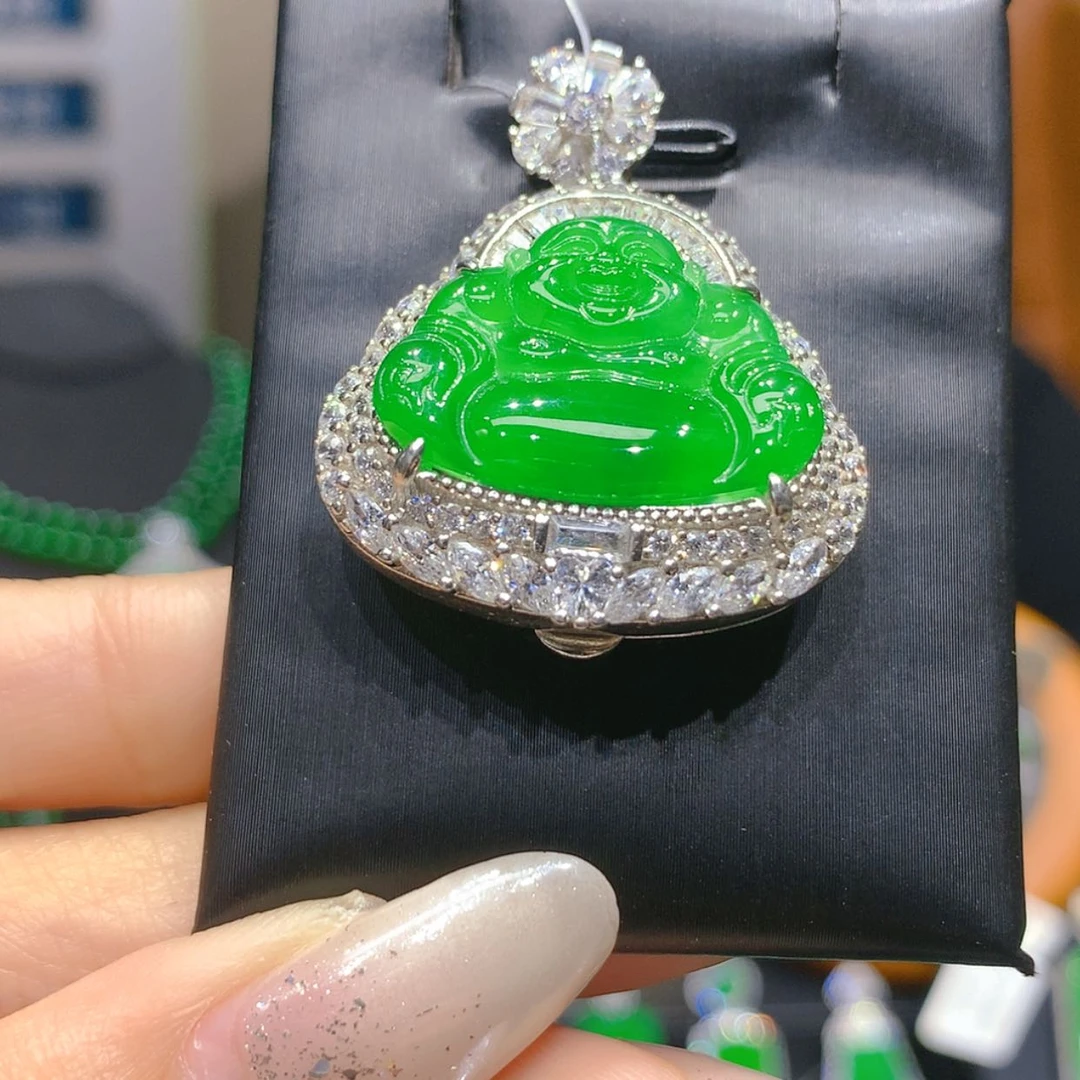 【闪购商品】颈饰银S925镶嵌翡翠5柒姐