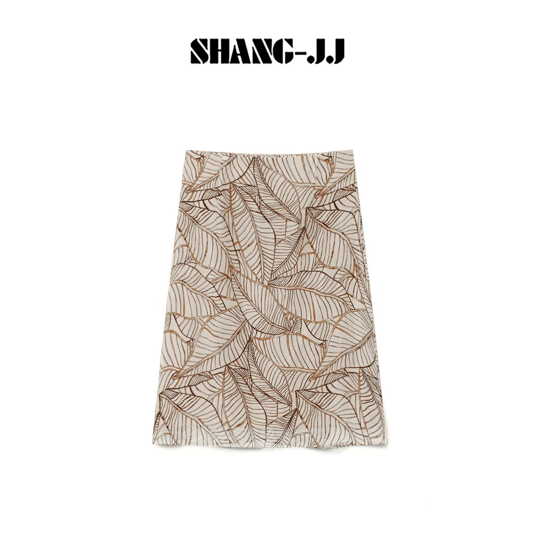 SJJ-SHANG【枫叶裙】25ss新品桑蚕丝胶囊系列设计感半身裙q134729p