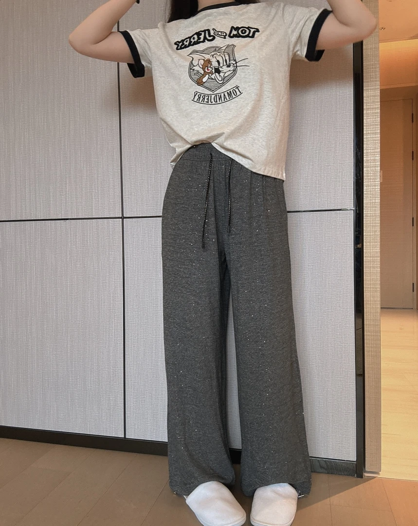 BETTERJOELAY-【斑斓小年糕】时尚宽松休闲裤经典复古百搭风ZZ3772