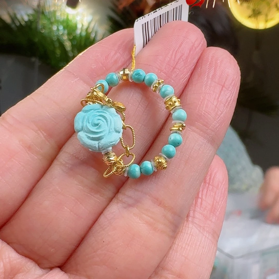 绿松石珠宝奇石18K金镶嵌