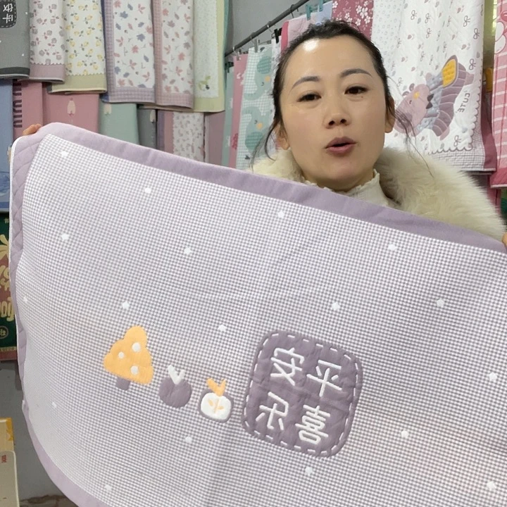 棉特价紫色平安喜乐纯棉