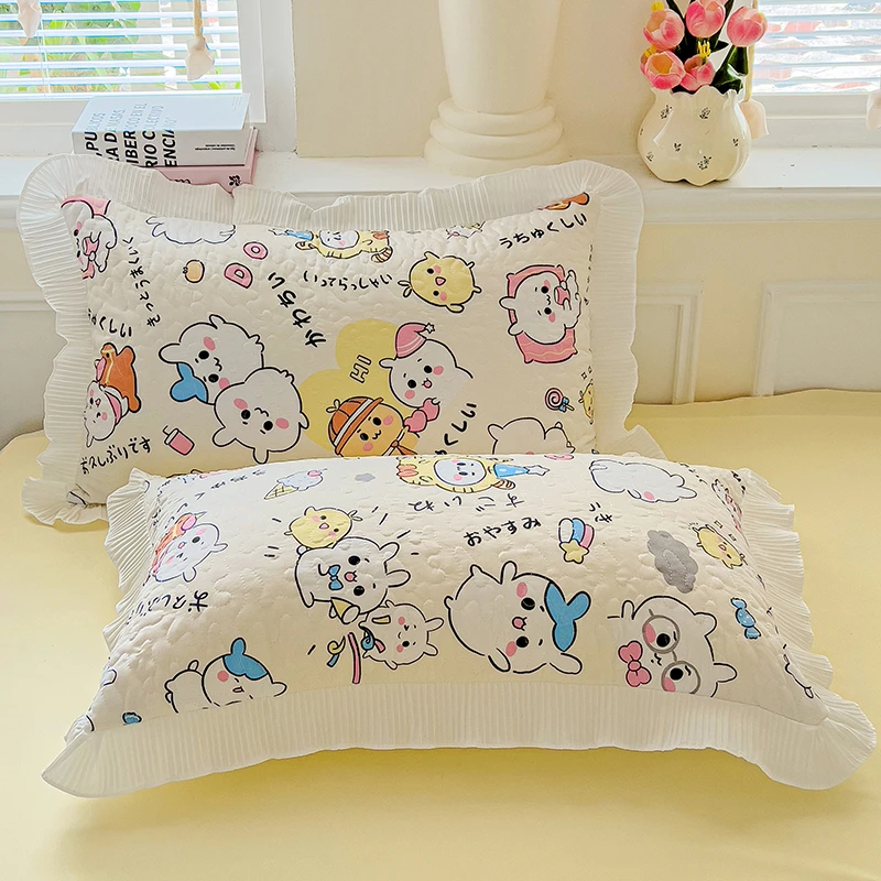 水洗棉夹棉枕套一对单人枕头套双四季通用单只加厚枕芯套宿舍学生