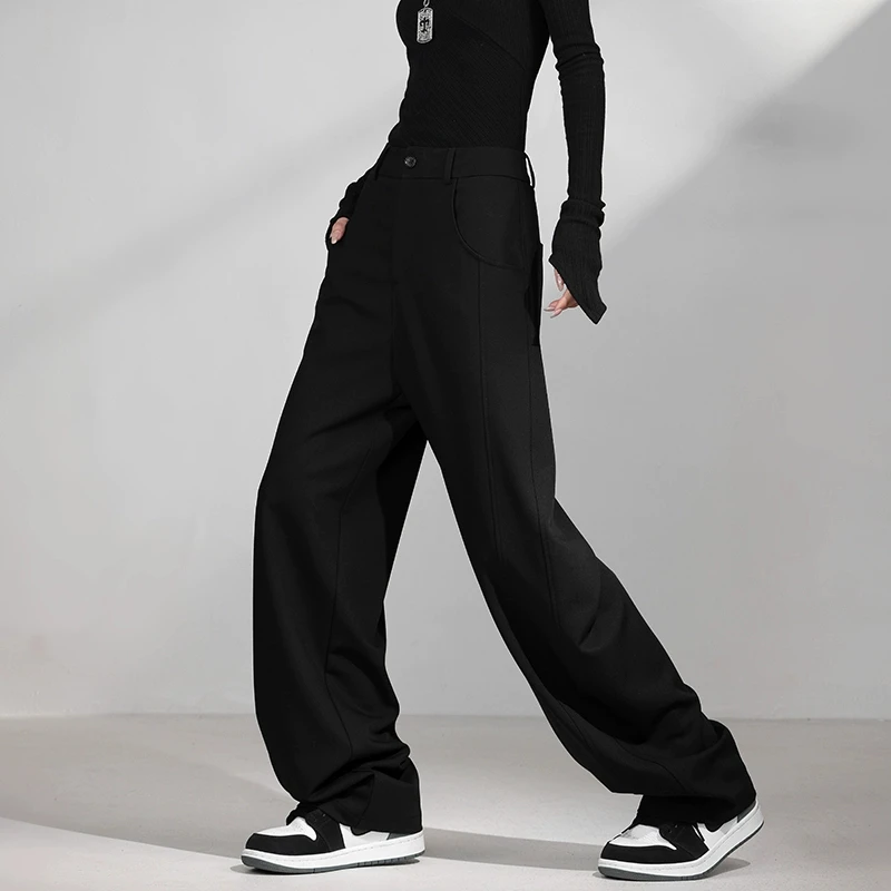 KEN STUDIO休闲西装裤女时尚宽松垂感西裤香蕉裤裤子