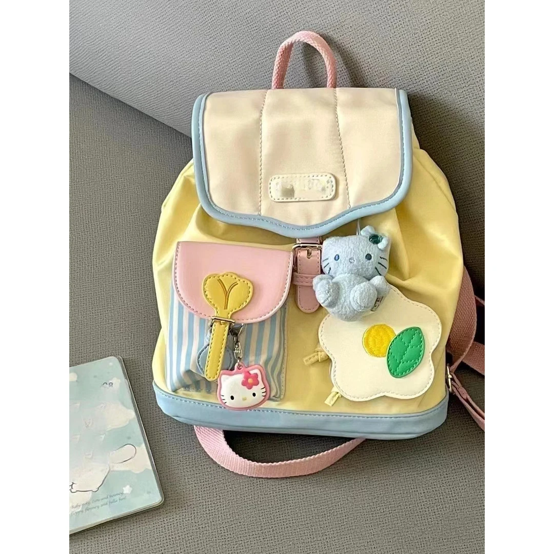 迷你双肩包2024新款旅行包大学生可爱撞色小书包小号背包女通勤包