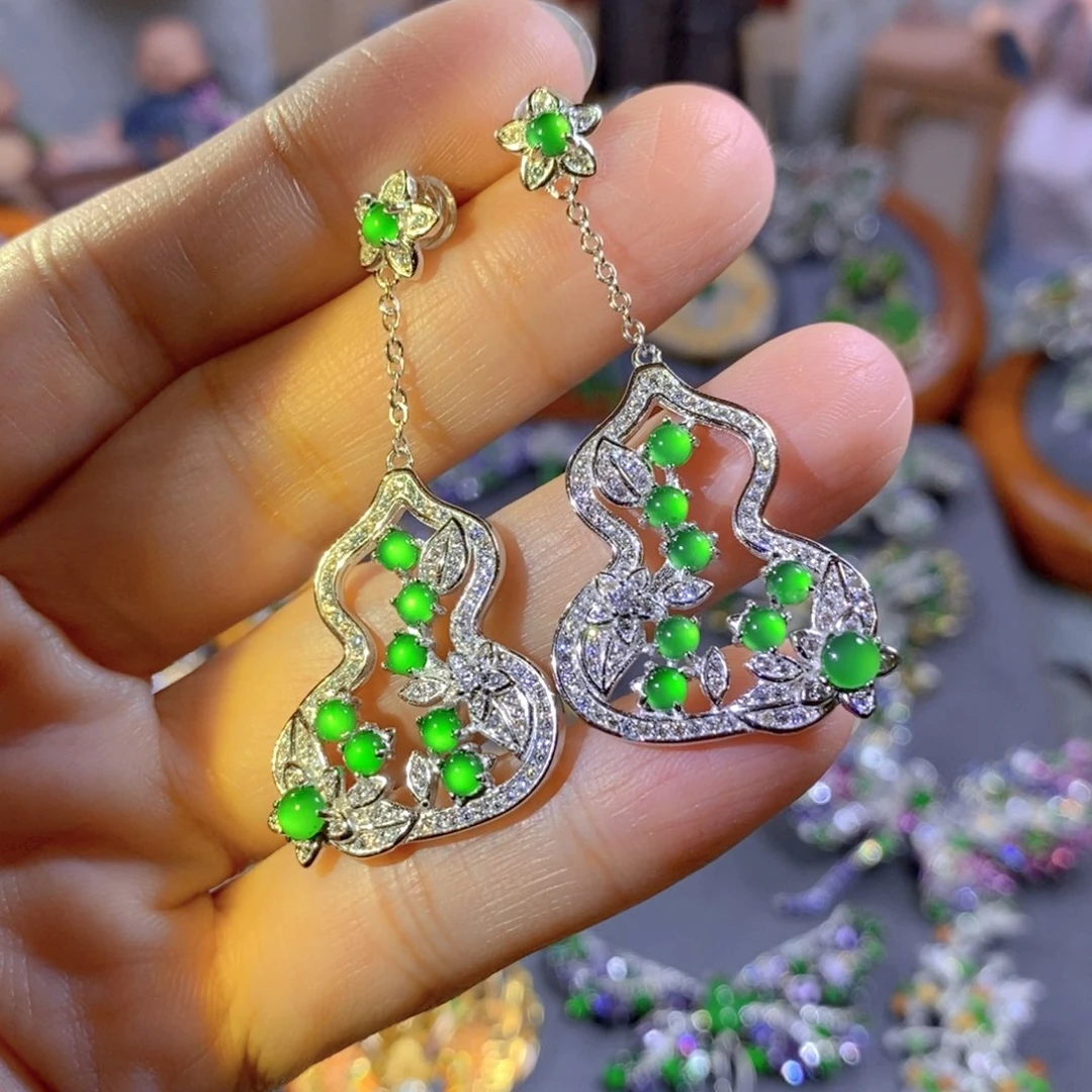 吊坠(不含链)银S925镶嵌翡翠