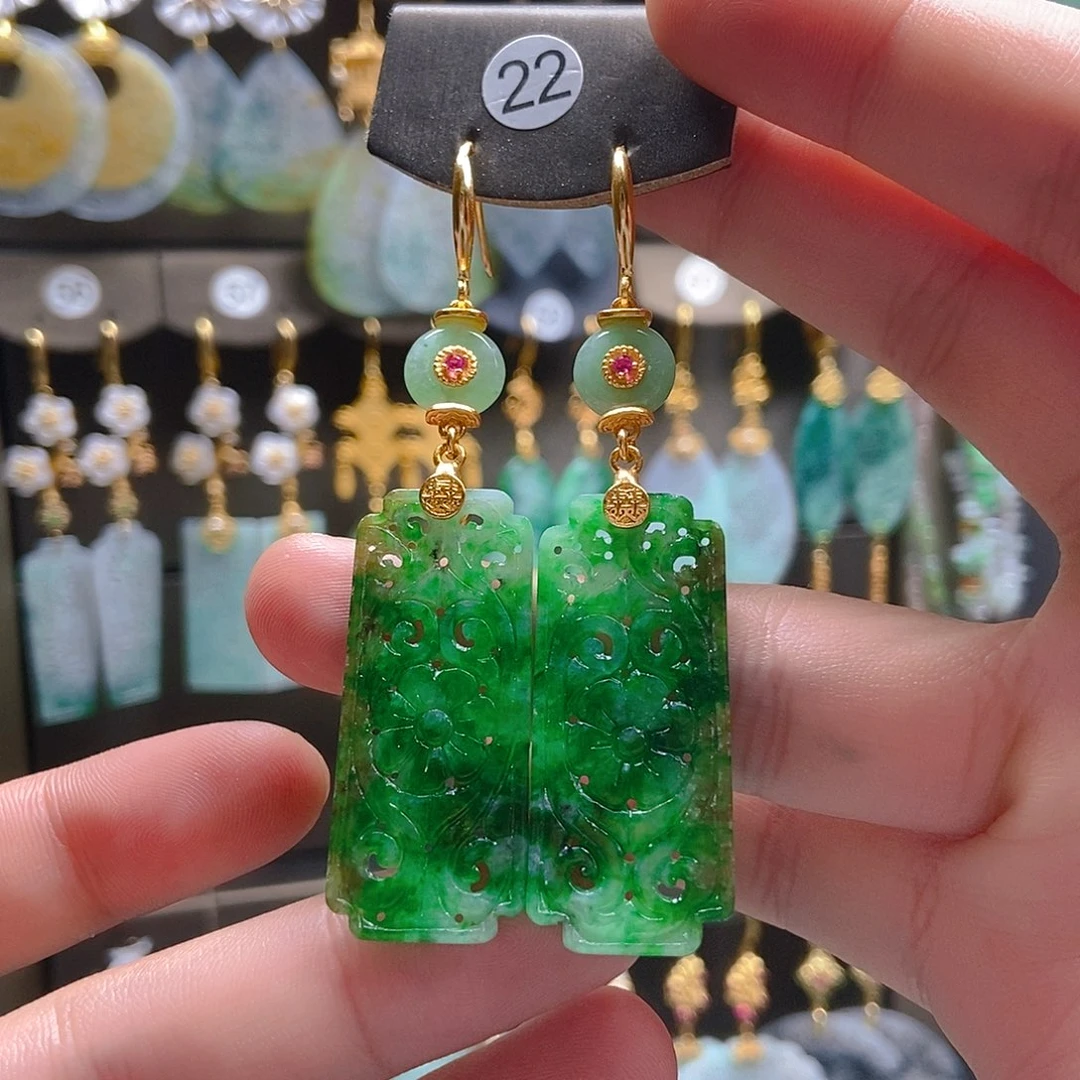 翡翠未镶嵌耳饰翡翠