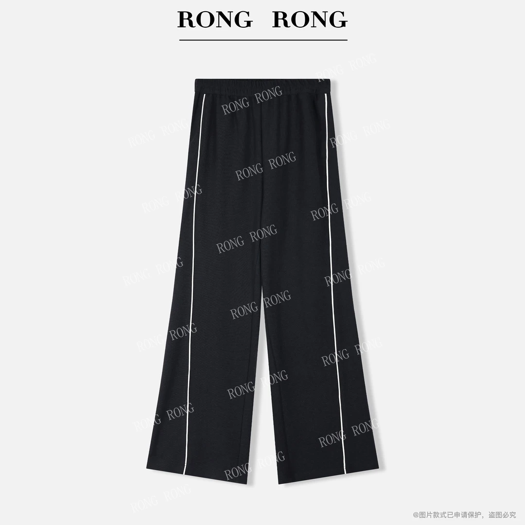 溶溶【松弛蓝调】RONGRONG 高弹力腰头侧条休闲风直筒卫裤TY007-1