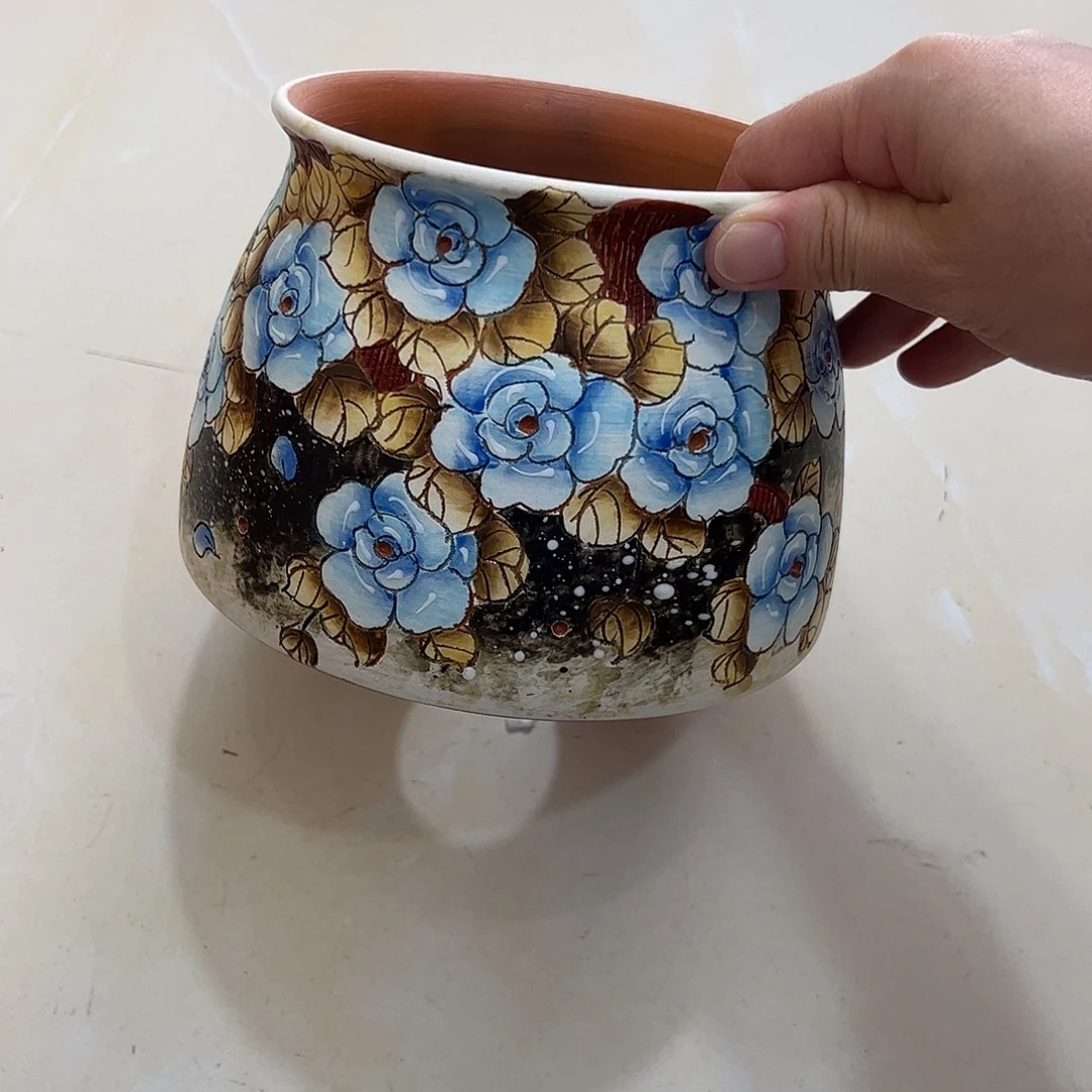 春***姐景德镇炫彩手绘景德镇陶瓷花盆