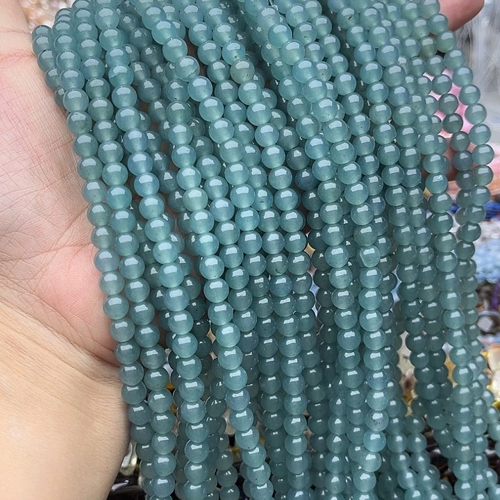 玛瑙/玉髓未镶嵌珠宝半成品2条6mm蓝水