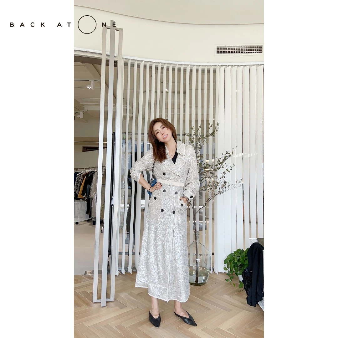 【现货】 BackAtOne “银河派对”美奢双排扣亮片时尚大衣 22AW-W75