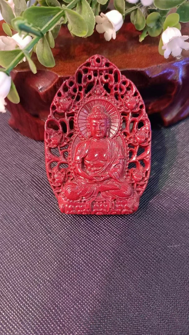 含辰砂工艺品95％含量紫金沙（朱砂）十二生肖守护佛 下单备注生肖