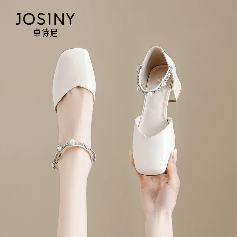 JOS1NY/卓诗尼时装水钻珍珠凉鞋女2025年春季新款温柔仙女风女鞋