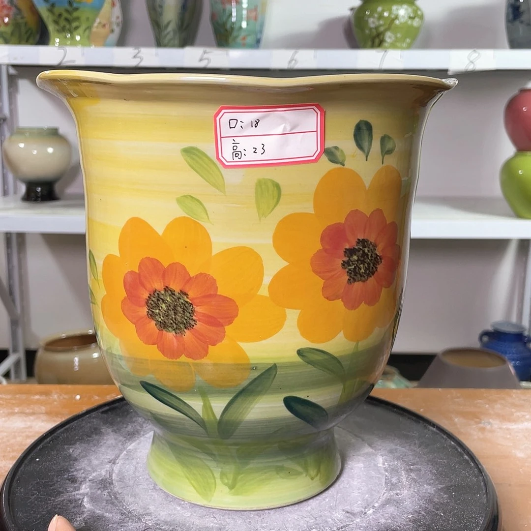 景德镇陶瓷花盆口18高23