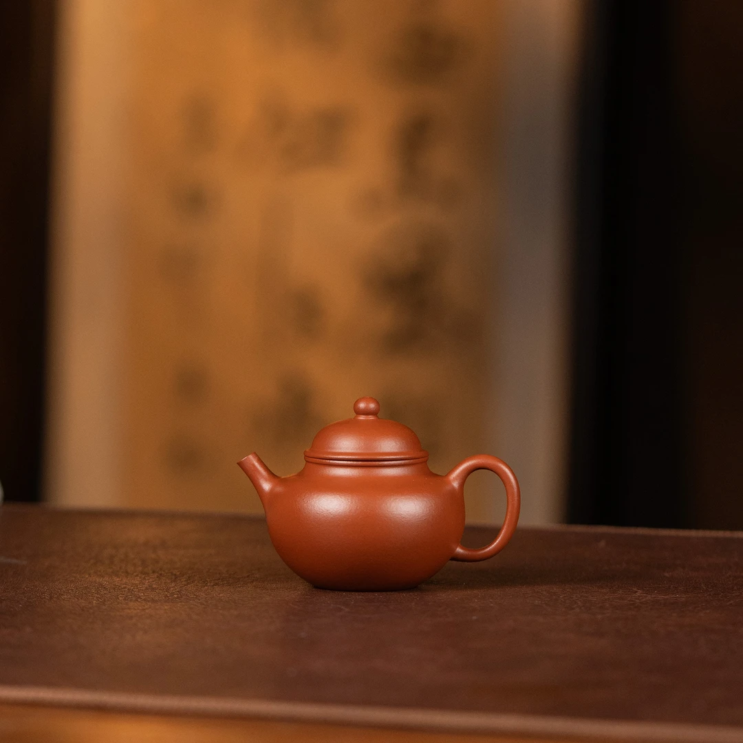 【利贞丨贡珠】原矿朱泥 约100cc 手工制 宜兴紫砂壶 茶具LZ