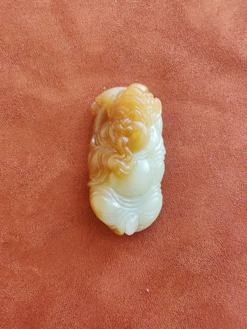 和田玉糖料财神挂坠