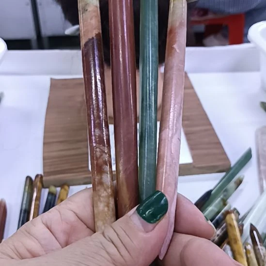 蛇纹石玉合金蛇纹石岫玉发簪子