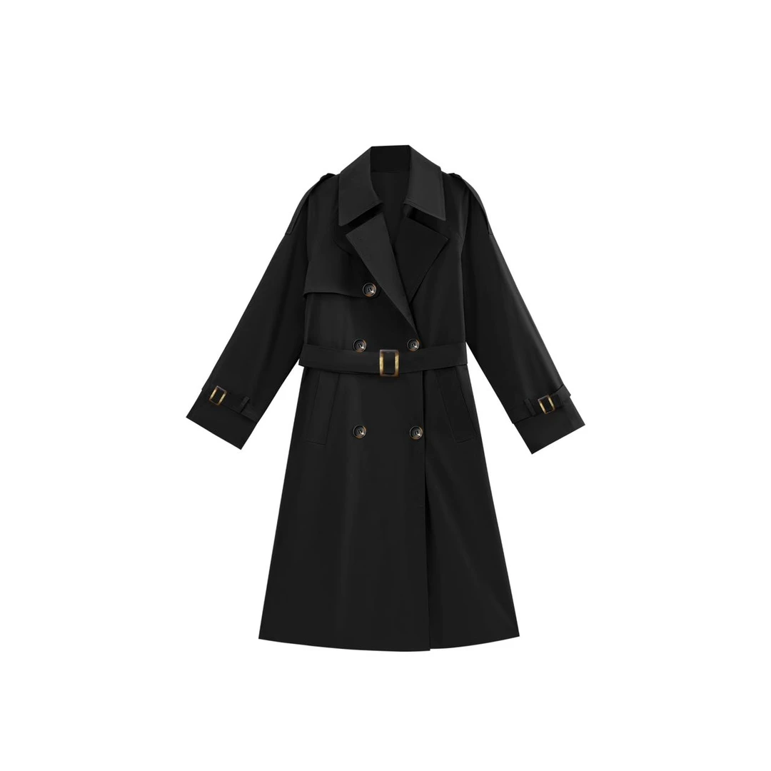 英伦风双排扣中长款风衣YKL858