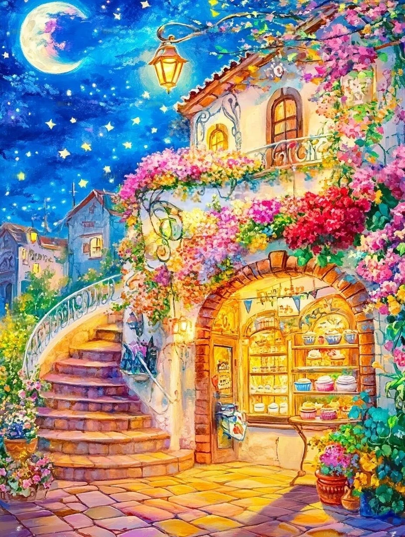 【彩丽绮十字绣】2025新款01624别墅小院十字绣满绣46色