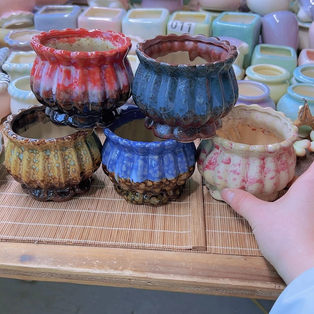 红陶陶瓷花盆当场满12包邮