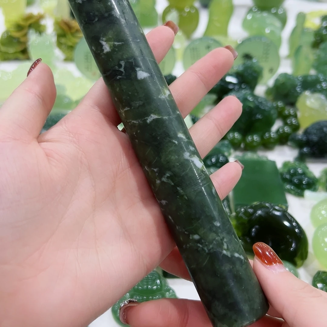 蛇纹石玉未镶嵌擀面杖
