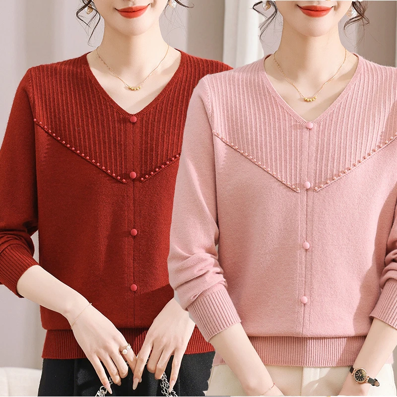 中老年春季新款显瘦打底小衫妈妈春秋宽松时尚遮肉上衣