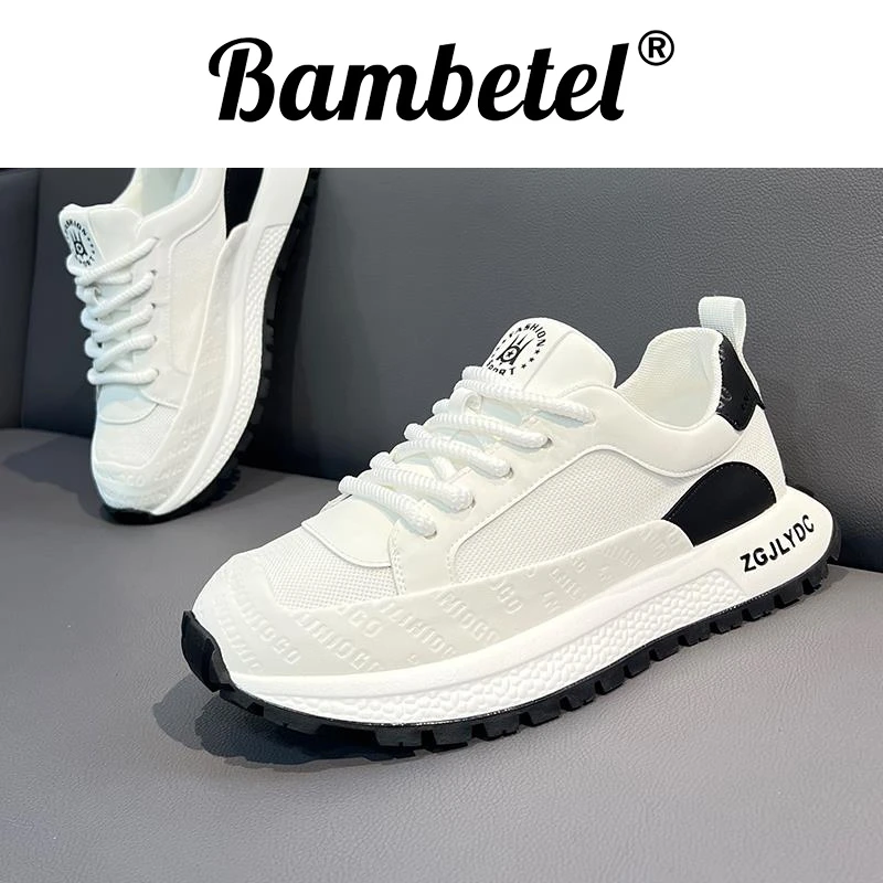 Bambetel时尚休闲鞋小白男鞋子新款夏季透气休闲运动鞋厚底内百搭