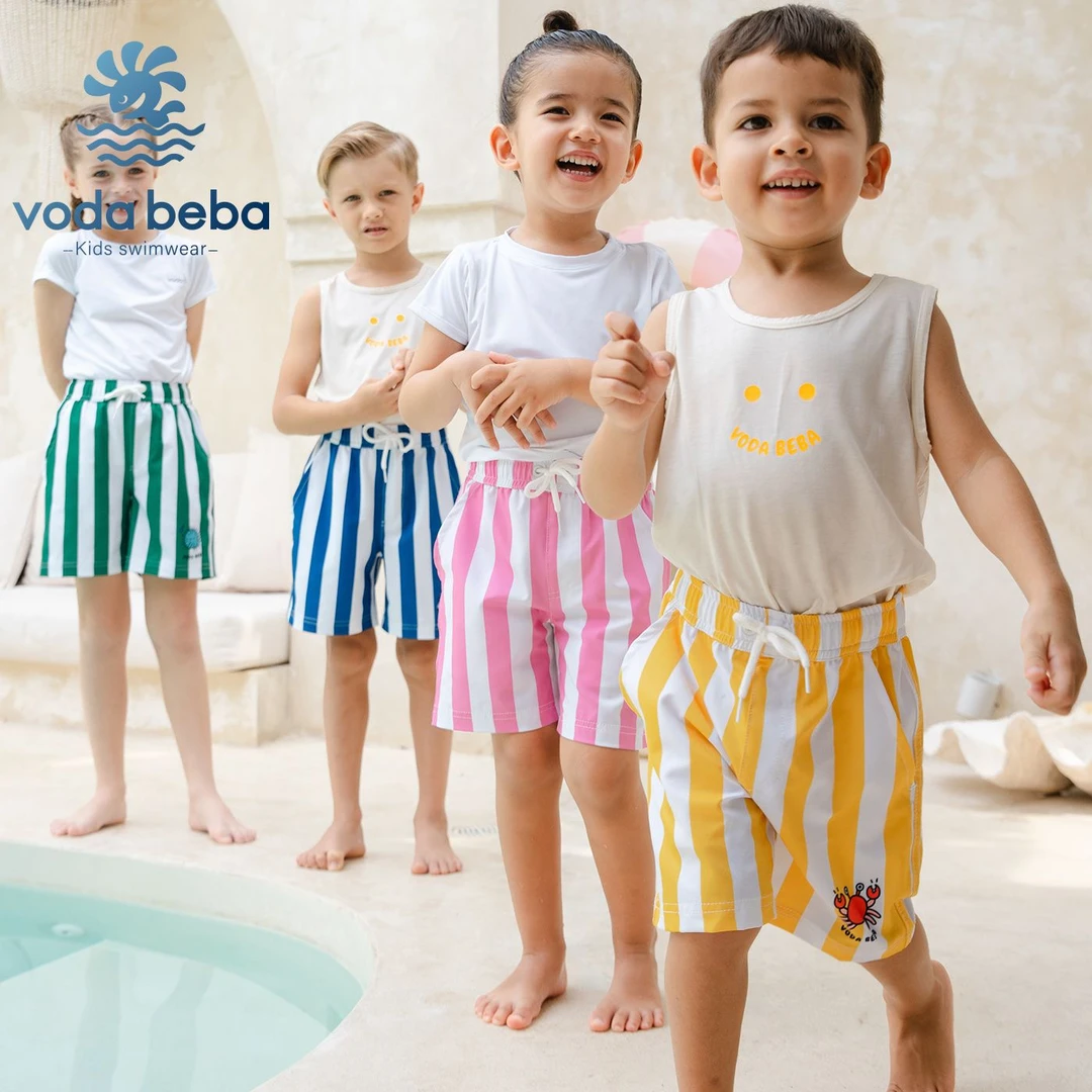 vodabeba儿童沙滩裤泳裤男孩女孩夏季游泳裤中大童可下水速干短裤