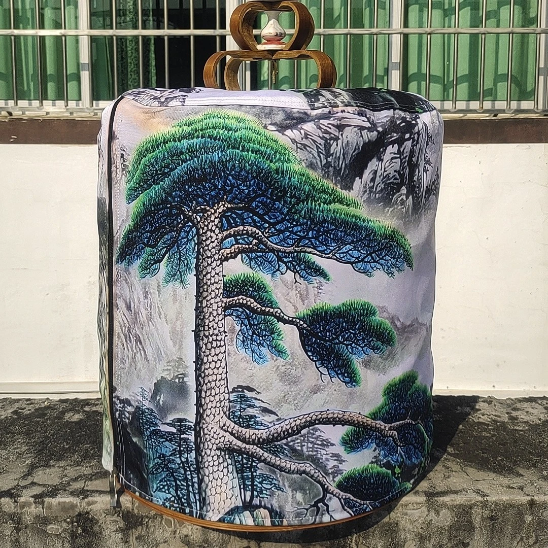 川笼云贵笼平顶笼山水画图案画眉笼衣笼罩遮光双层