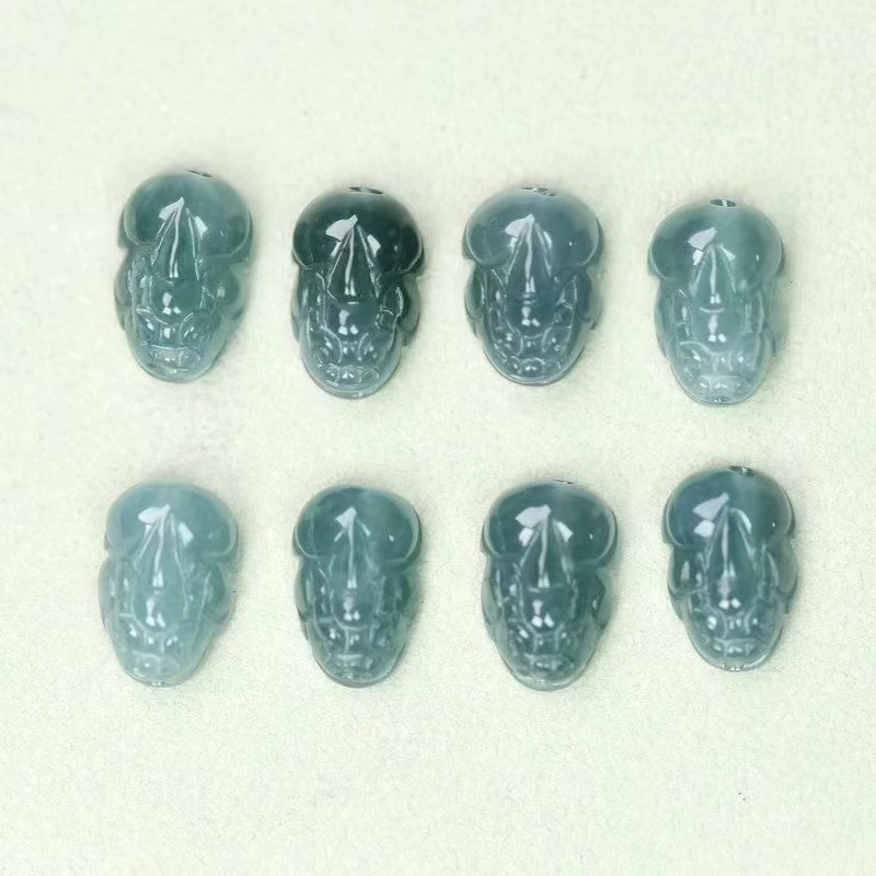 纯天然A货翡翠手工雕刻貔貅玉戒指配件小巧迷你多样性发其一