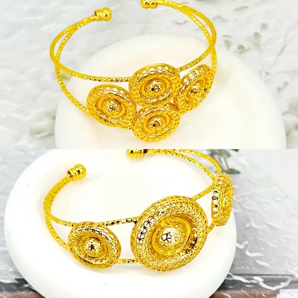 铜合金手镯 #000427 时尚百搭霸气金色精美手镯