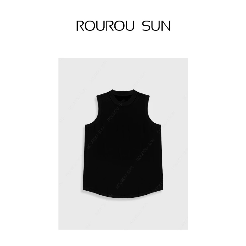 26999美式潮流简约纯色背心女街头个性百搭休闲无袖上衣