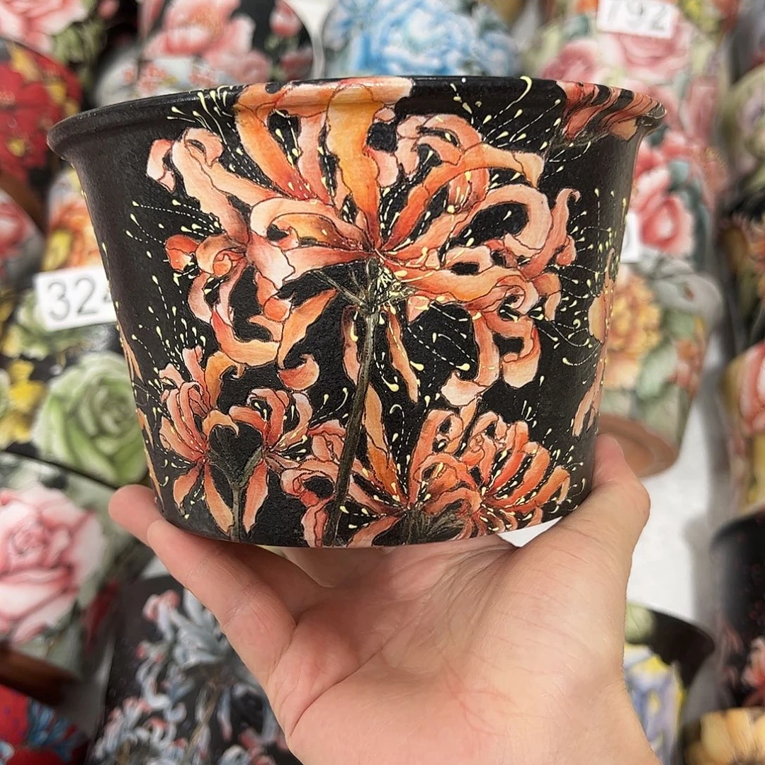 景德镇炫彩手绘口14高10.5