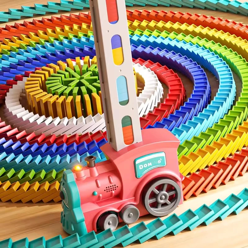 KaBeen多米诺骨牌小火车电动自动投放儿童益智积木幼儿园小学生