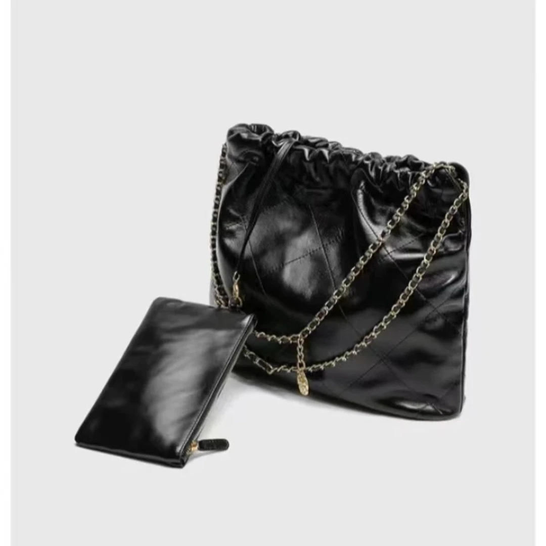 2025菱格小香风链条单肩女包购物垃圾包通勤大容量包020