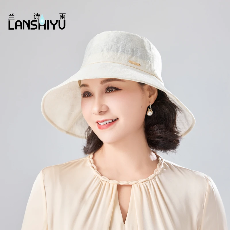 夏季薄款大檐亚麻渔夫帽遮阳防晒盆帽夏天时尚帽子防晒遮阳帽女士