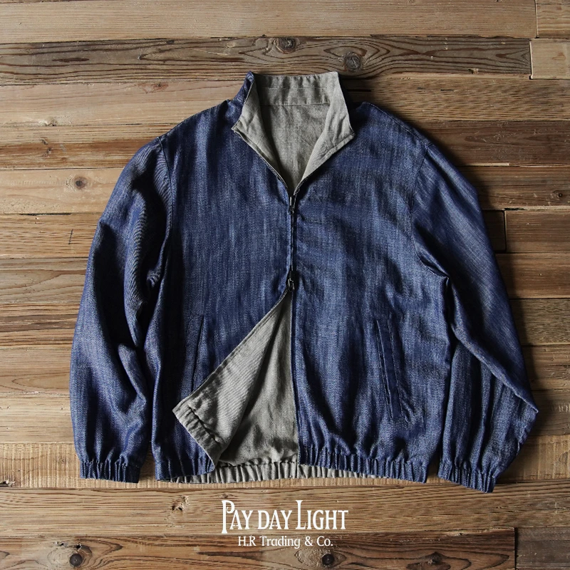 赔德莱｜2025SS 双面穿牛仔亚麻夹克 BOMBER 老钱风 LP 行政商务