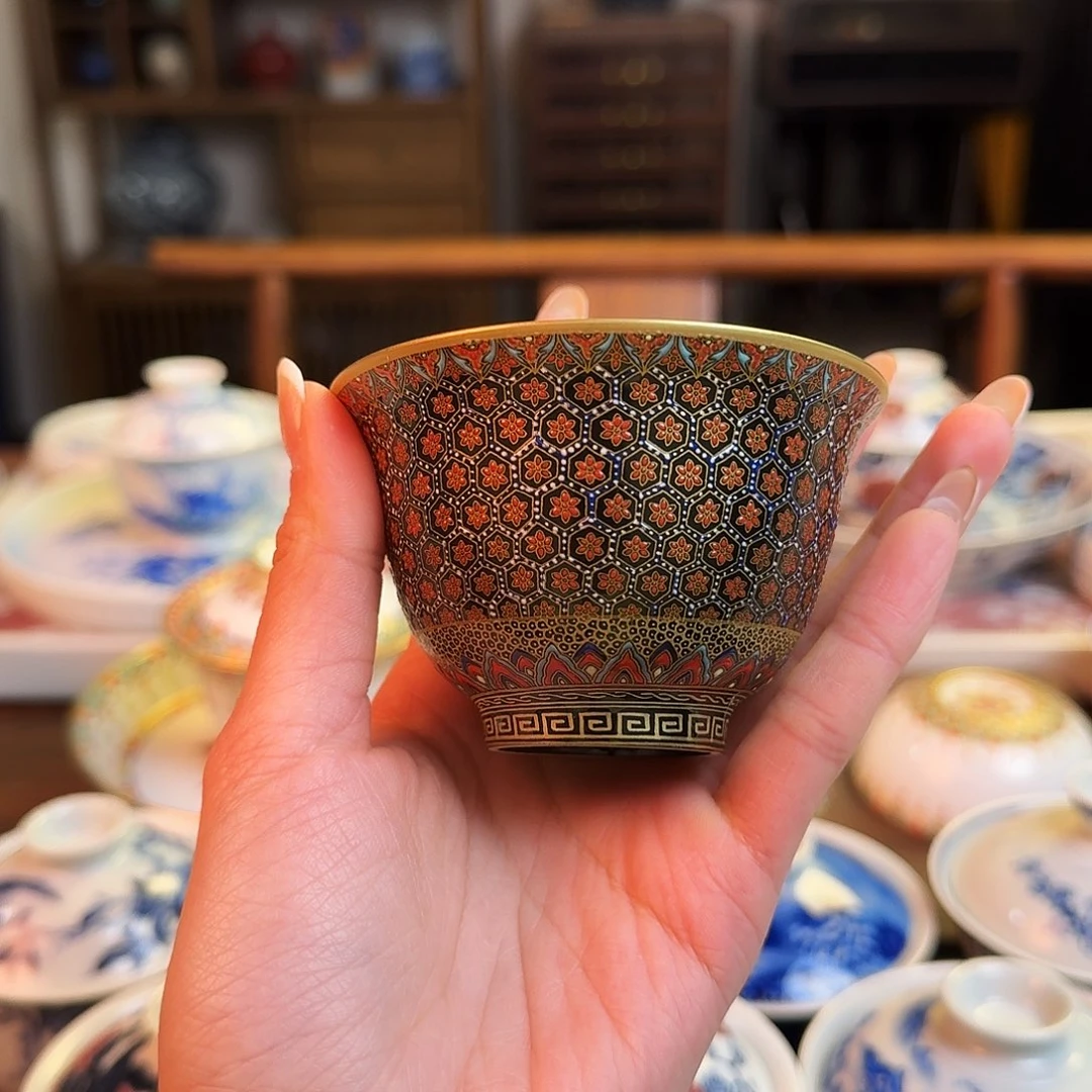 杯重工珐琅彩杯纯手绘