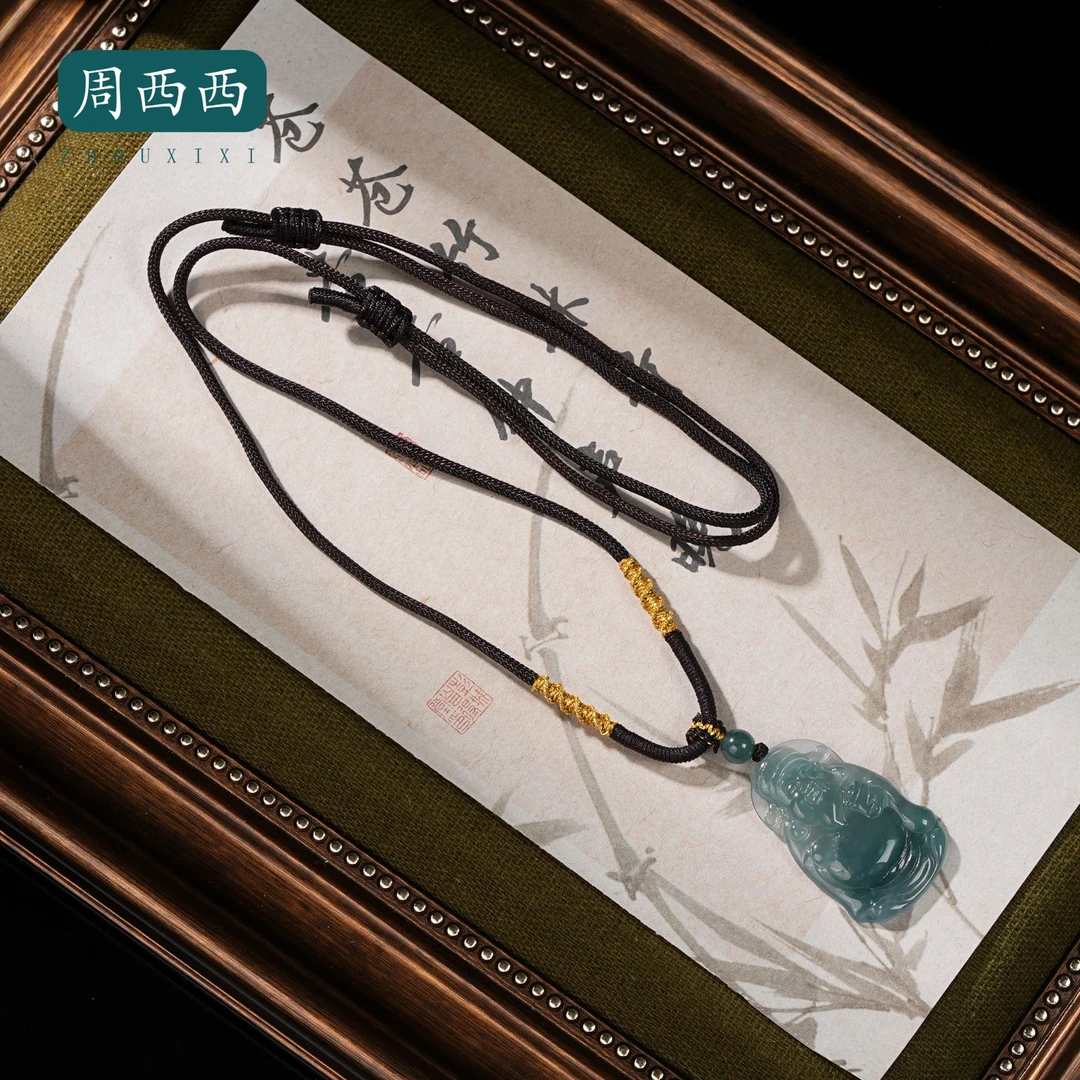 周西西精美珠宝翡翠财神项链长3.6宽2.1高0.4百搭多样性发货18967