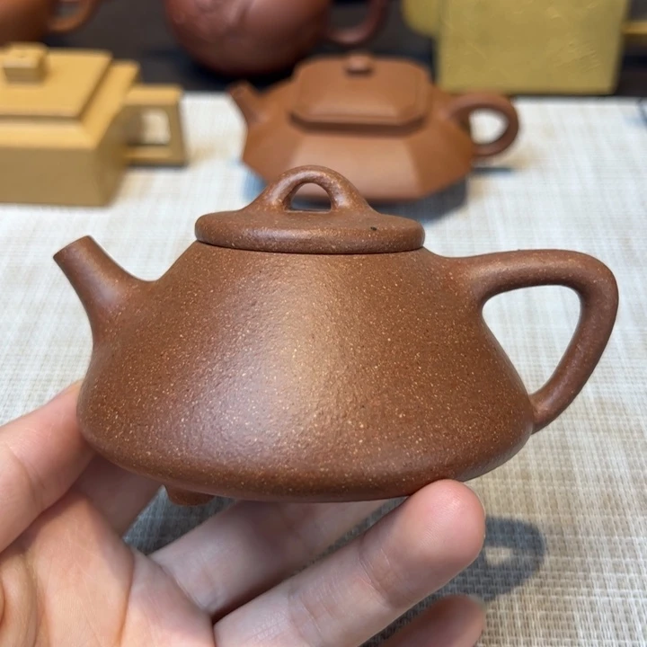 紫砂茶壶石瓢，黄降坡，容量150毫升