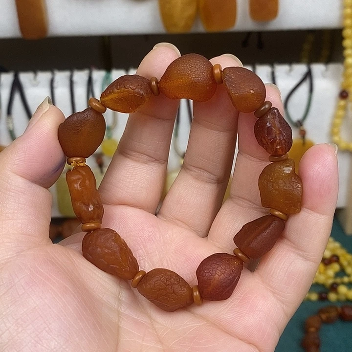 蜜蜡未镶嵌珠宝奇石海漂籽手串