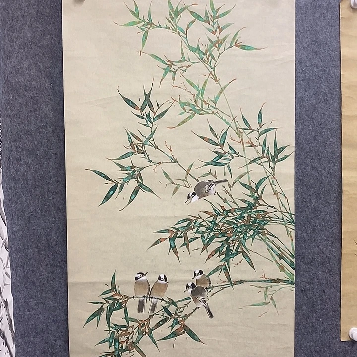 谷***风竖款新中式装饰画