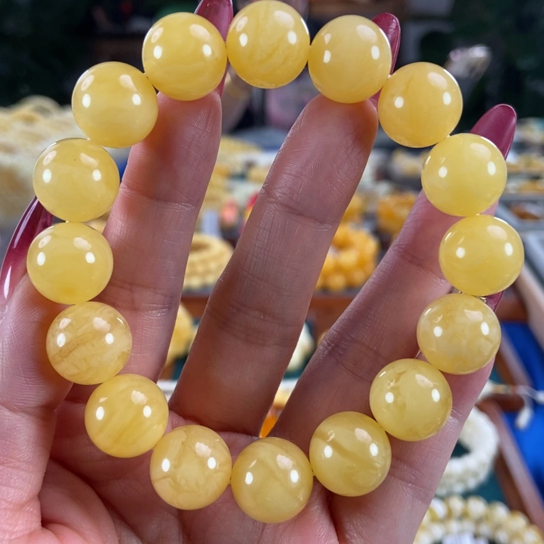 琥珀未镶嵌珠宝奇石13圆珠23.87