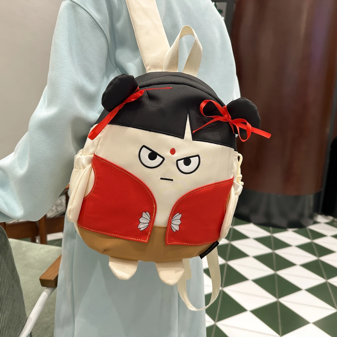 哪吒双肩包女小背包2025新款卡通可爱学生书包百搭洋气春游包包