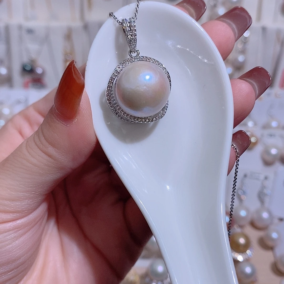 未镶嵌淡水珍珠吊坠(赠链)w16